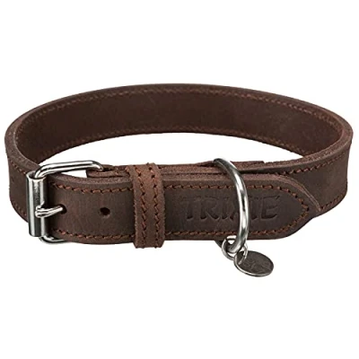 Abbildung von Trixie Rustic fattg.Leder Halsband, M: 37 44 cm/25 mm, dunkelbraun