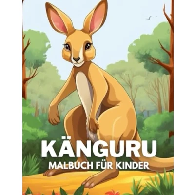 Abbildung von Känguru Malbuch für Kinder: +40 lustige und einfache Zeichnungen von niedlichen zum Ausmalen Kinder, Jungen Mädchen, die lieben Stress abbauen entspannen
