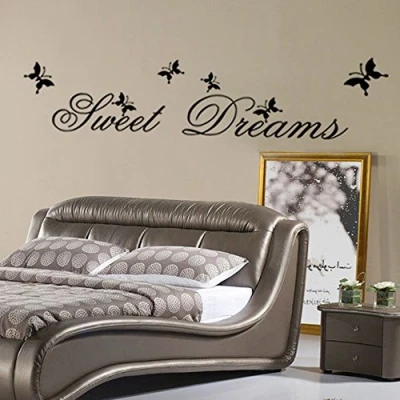 Abbildung von ufengke Wandtattoo Sprüche Einfache Sweet Dreams Worte Große Dekorative Wandaufkleber Abnehmbare DIY Vinyl Wandtattoos für Wohnzimmer, Schlafzimmer, Familie