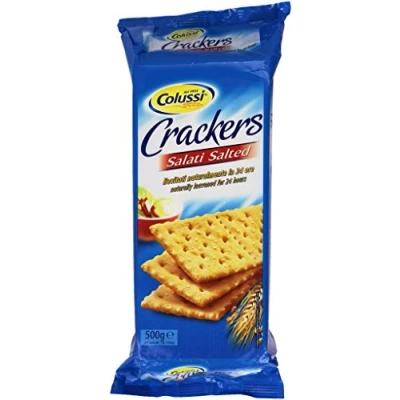 Abbildung von Colussi Crackers salati Salzgebäck gesalzen 500g kekse biscuits salted cookies