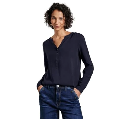 Abbildung von Street One Unifarbe Bluse, Damen, Größe: 44, Blau