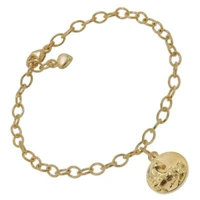 Abbildung von trendor 51200 Damen Armband mit Pferd Anhänger Silber Goldplattiert 19 cm