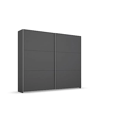 Abbildung von Rauch Möbel Aurelio Schrank Kleiderschrank Schwebetürenschrank, Grau metallic, Schwarz, 2 türig, inkl. Kleiderstangen, Einlegeböden BxHxT 218x210x59 cm