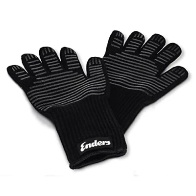 Abbildung von Enders® Grill Handschuhe aus feuerfestem Aramid, 8785, hitzebeständig, für Gas Grill, BBQ, Backofen, Kamin, sicher und bequem, 2 Stück (1er Pack)