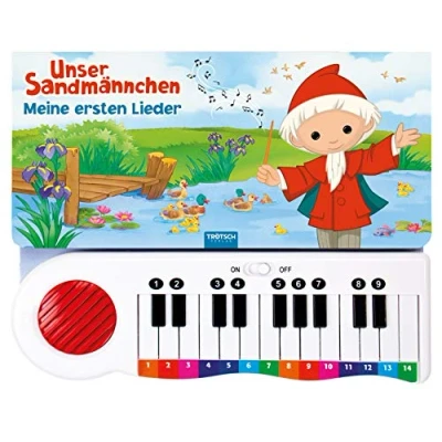Abbildung von Meine ersten Lieder Unser Sandmännchen, Mit kleinem Mini Keyboard, Soundbuch, Klavierbuch, Lieder, Pitti, Pittiplatsch, Schnatti, ... Beschäftigungsbuch Soundbuch Liederbuch
