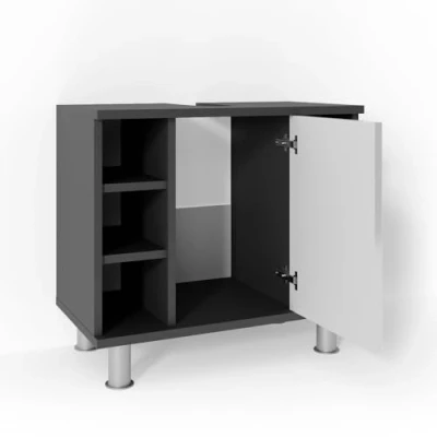 Abbildung von Vicco Waschbeckenunterschrank Fynn, Anthrazit/Weiß, 60 x 54 cm