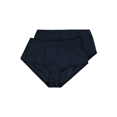 Abbildung von Ulla Popken 2PACK Nadelstreifen H Slip, Damen, Größe: 62/64, Night blue