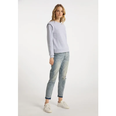 Abbildung von DREIMASTER Vintage Pullover für Damen XS / Hellgrau Melange 60% Baumwolle 40% Polyester