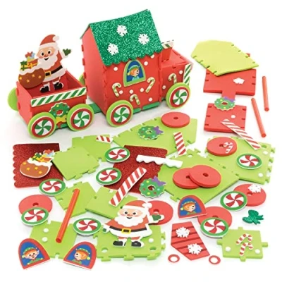 Abbildung von Baker Ross FE920 Polar Express Bastelset 2er Pack, Weihnachtliches Kinder Kunstset zum Basteln und Gestalten., Green,Red, Mittel