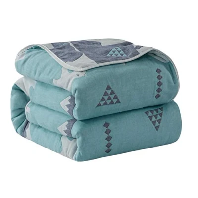 Abbildung von Hayisugal Kuscheldecke Babydecke Kinder Decke 100% Baumwolle, 6 Schichten, Wohndecke Sofadecke, extra weich, Kinderwagen Einschlagdecke Tagesdecke, Eisbär, 120 x 150cm