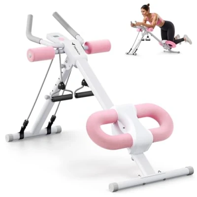 Abbildung von MERACH Bauchtrainer Bauchmuskeltrainer für Zuhause Multifunktionale Trainingsgerät Ganzkörpertraining Abdominal Ab Machine mit LCD Monitor Bauchmuskeltraining
