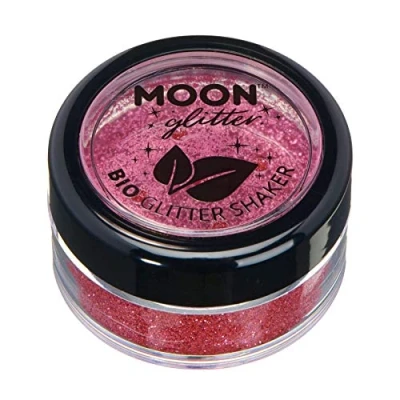 Abbildung von Biologisch abbaubarer Öko Glitter von Moon 100% kosmetischer Bio für Gesicht, Körper, Nägel, Haare und Lippen 5g Rosa