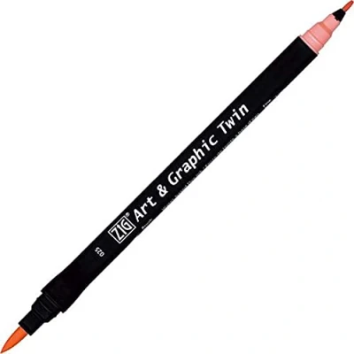 Abbildung von Kuretake ZIG Art and Graphic Twin Tip Marker, 025, Zinnoberrot hell