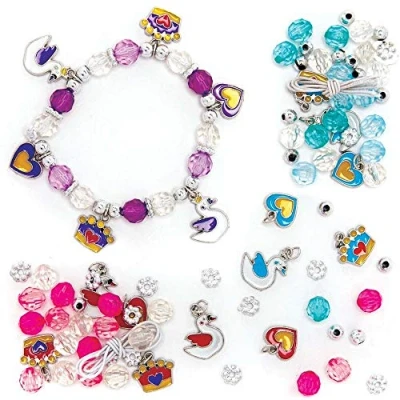 Abbildung von Baker Ross AX827 Schwan Prinzessin Armband Sets, 3 Stück, Handwerk, Schwan, Ballerina, Kinder, Partytasche, Strumpffüller, Geschenke