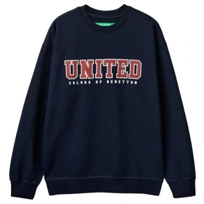 Abbildung von United Colors of Benetton CREW NECK WITH LOGO Print Sweatshirt, Herren, Größe: 2XL, Blue