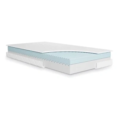 Abbildung von Julius Zöllner Jugendmatratze Wave Junior Hochwertige Juniormatratze, Atmungsaktiver Kaltschaumkern mit Wellenprofi, OEKO TEX Standard 100, Made in Germany, Größe 90x200cm