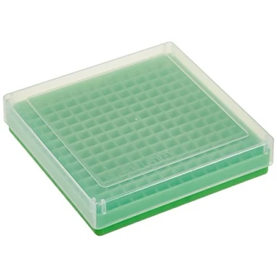 Abbildung von neoLabLine Polypropylen Aufbewahrungsbox mit Transparent Verschluss für PCR Tubes und 0,2 ml Strips, Grün