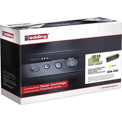 Abbildung von edding Toner EDD 2018 Gelb Reichweite 2800 Seiten Ersetzt HP 304A (CC532A)