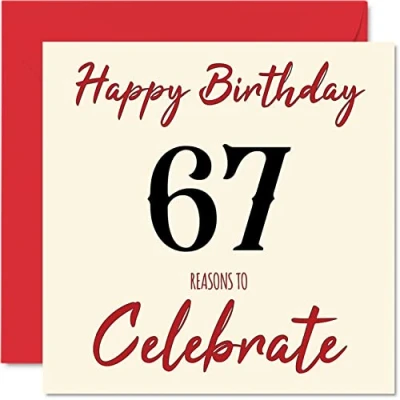 Abbildung von Stuff4 Lustige Geburtstagskarte zum 67. Geburtstag für Männer und Frau Glückwunschkarte Vater, Mutter, Opa, Oma, Onkel, Tante, Cousin, 145 mm x Grußkarten,
