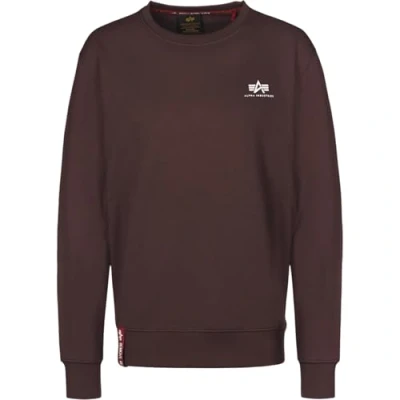 Abbildung von Alpha Industries Basic Small LOGO Sweatshirt, Herren, Größe: Medium, Hunter brown