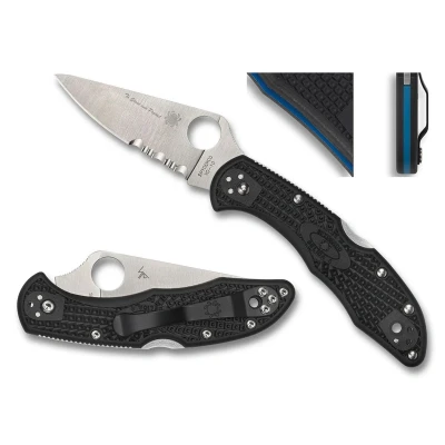 Abbildung von Spyderco Delica 4 Thin Blue Line Black VG 10 CE