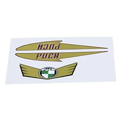 Abbildung von Aufkleber Dekor Sticker Satz &quot;goldene Streifen &amp; Logo&quot; kompatibel mit Puch MS MV DS VS VZ 50