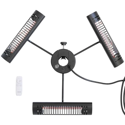 Abbildung von Vasner Heizstrahler &quot;Sonnenschirm, schwarz, Umbrella X30&quot;, 3000 W, mit Fernbedienung, für Terrassen und Gastronomieschirme