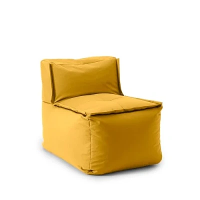 Abbildung von Lumaland Sitzsack Lounge Modular Mittelteil Waschbare &amp; Wasserfeste Sitzmöbel für Innenräume Garten Indoor Outdoor Sitz Garnitur Einfach erweiterbar 54x81x70cm [Senfgelb]