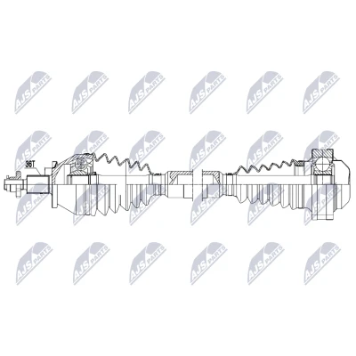Abbildung von NTY NPW VW 205 Antriebswelle Vorderachse rechts 770mm 94mm Schaltgetriebe VOLKSWAGEN: Polo IV Schrägheck, SEAT: Ibiza 3 Schrägheck