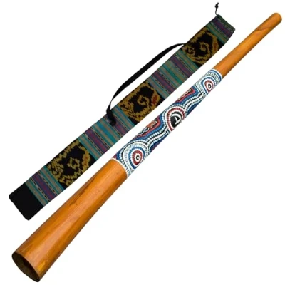 Abbildung von Australian Treasures HOLZ DIDGERIDOO 130cm Didgeridootasche aus Nylon für Anfänger. KOSTENLOSER SCHLÜSSELANHÄNGER UND RABATTGUTSCHEIN FÜR UNTERRICHT INKLUSIVE