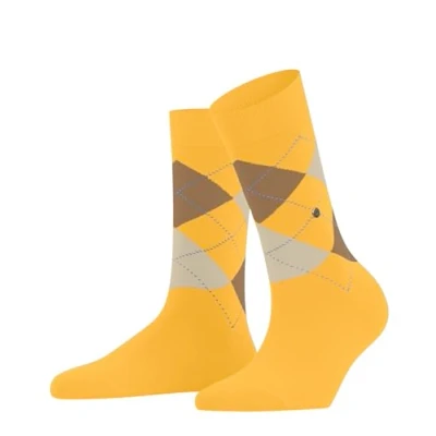 Abbildung von Burlington Damen Socken Queen W So Baumwolle gemustert 1 Paar, Gelb Mustart 1318, 36 41