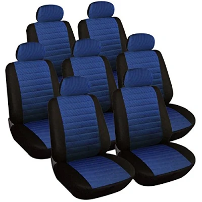 Abbildung von WOLTU 7232 7 Sitzbezüge Auto Einzelsitzbezug universal Größe, 7er Set, schwarz/blau