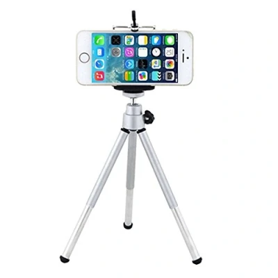 Abbildung von Gemini _ Mall® Mini 360 verstellbares Stativ Ständer Halterung + Handy Für iPhone 6 7 6S Plus 5S 5C 5 4S 4 iPod Touch Samsung Galaxy S6/S5/S4/S3 HTC, silber, Einheitsgröße