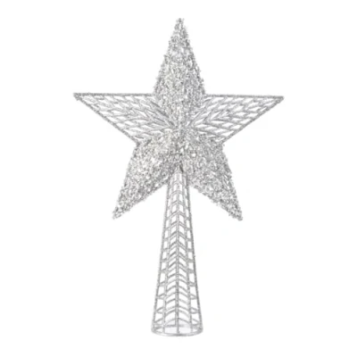 Abbildung von Kaemingk Christbaumspitze Stern Kunststoff 37 x 25 cm Gold / Silber Pailletten, Farbe: mit Glitter/Glitzer/Pailletten, LBH ca. 37x25x7,5cm