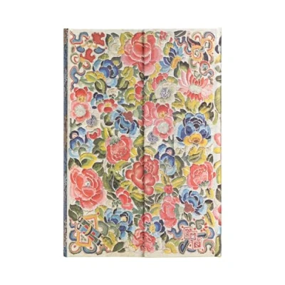 Abbildung von Pear Garden (Peking Opera Embroidery) Mini Lined Hardcover Journal: Hardcover, Wrap Closure, 85 gsm, ribbon marker, memento pouch