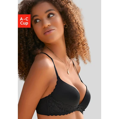 Abbildung von Lascana BRA Without WIRE Pushup BH, Damen, Größe: 70B, Black