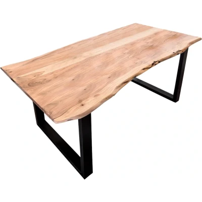 Abbildung von SIT Möbel TABLES &amp; CO Tisch 140 x 80 cm. Platte natur, Gestell schwarz mit Baumkante wie gewachsen