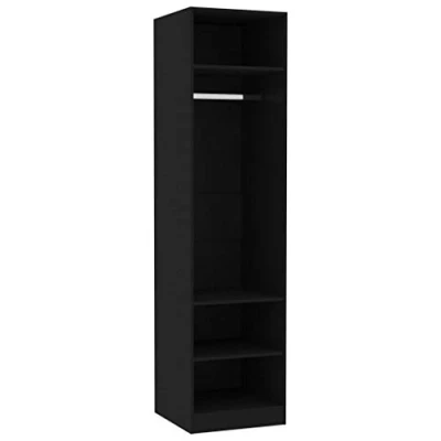 Abbildung von vidaXL Kleiderschrank offen Einlegeboden Regal Kleiderständer Schrank Kleiderstange Garderobenschrank Schwarz 50x50x200cm Holzwerkstoff