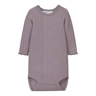 Abbildung von Name it Strampler Langarm Body für Kinder, Größe: 74, Purple dove