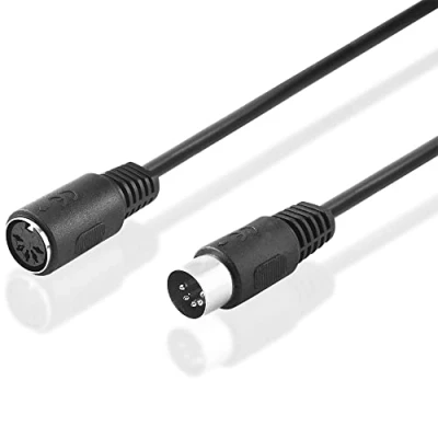 Abbildung von BestPlug 1,5 Meter Audio Stereo Kabel Verlängerung, 5pol MIDI Stecker männlich auf Buchse Kupplung weiblich, Schwarz