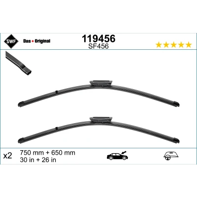 Abbildung von Scheibenwischer Swf Visioflex 119456 vorne Rahmenlos RENAULT: GRAND SCENIC 3, 3