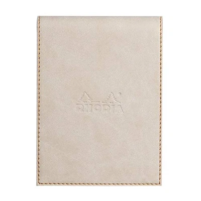Abbildung von Rhodia 128205C Notizblock N12 (mit Schutzhülle aus Kunstleder, 9,5 x 13 cm, liniert, schick und elegant, ideal für Ihre Notizen) 1 Set, beige