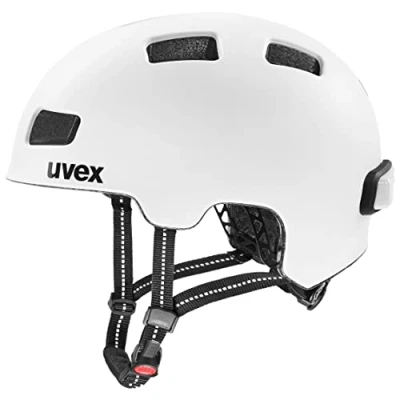 Abbildung von uvex City 4 reflex leichter Helm für Damen und Herren individuelle Größenanpassung reflektierende Applikatoren white matt 56 61 cm