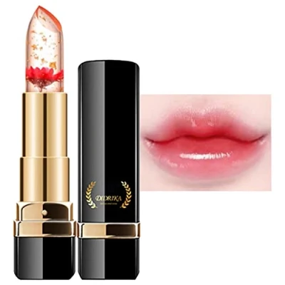 Abbildung von Blumen Gelee Lippenstift Flower Jelly Lipstick Temperaturänderung Feuchtigkeitscreme Lip Stick Langanhaltender nahrhafter Lippenbalsam Magic Color Lipgloss Rianpesn
