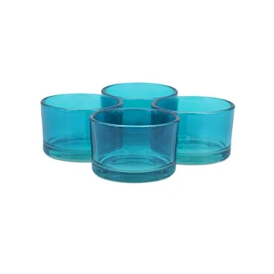 Abbildung von Creativery Teelichthalter, Teelichtgläser klein 51x33mm dunkel türkis 4er Set