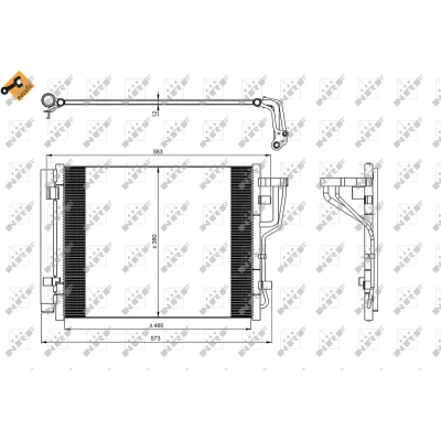 Abbildung von NRF EASY FIT 35986 Klimakondensator mit Trockner, Dichtring 12,9 8,5 Aluminium 460 HYUNDAI: i30 I Schrägheck, Kombi