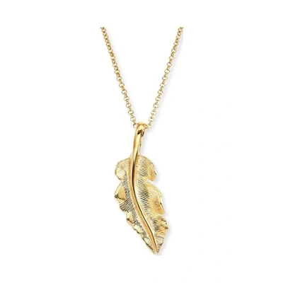 Abbildung von Engelsrufer Halskette mit FEDER Anhänger aus Sterlingsilber in der Farbe Gold, Länge: 42cm +4cm +4cm, ERN G