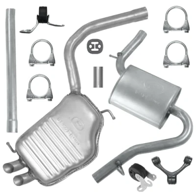 Abbildung von Schalldämpferset Auspuffanlage Auspuff für A4 B6 2000 12/2004 1.9 TDI