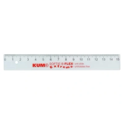 Abbildung von KUM AZ225.09.16 T Lineal 15 cm, extrem flexibel und unbrechbar, Softie Flex Extreme, transparent, 5er Multipack, Schulmaterial