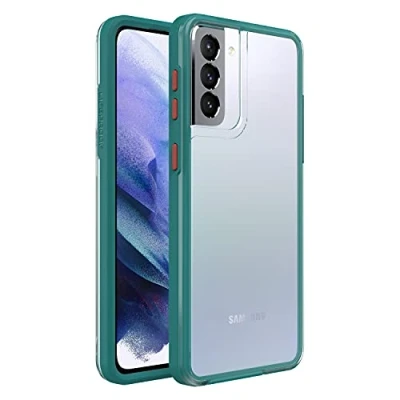 Abbildung von LifeProof SEE Hülle für Samsung Galaxy S21+ 5G, stoßfest, Sturzschutz bis 2 Meter, ultraschlank, schützende transparente Hülle, Nachhaltig hergestellt, Transparent/Grün